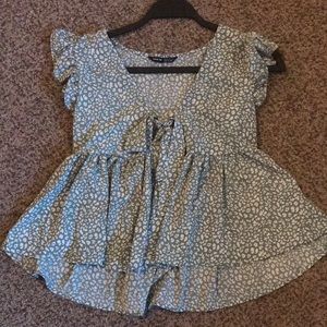 Dressy shirt (green leopard print)